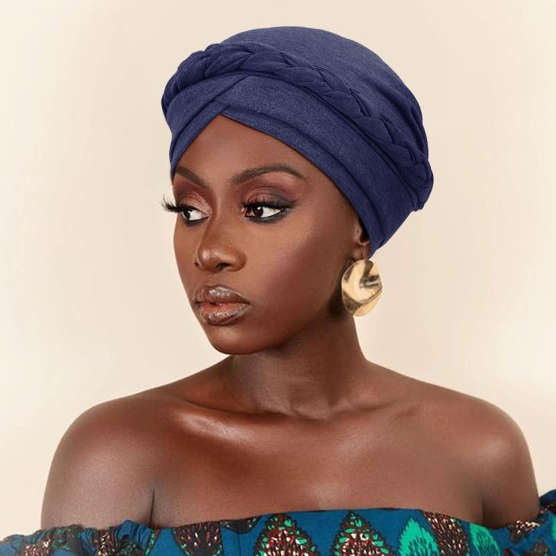 DRESHOW Turban Pre-Tied Twisted Hat Thread African Head Wraps for Black Women Chemo Cancer Cap Braid Hair Cover - Image 3